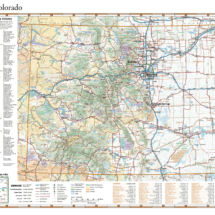 Recreation map of Colorado featuring cities and towns.