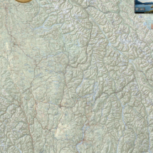 Atlas-style, award-winning map of British Columbia featuring detailed terrain, roads, and bodies of water.