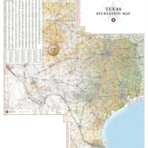Award-winning decorative map of Texas featuring detailed roads and highways information.