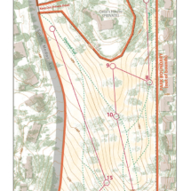 Orienteering, trail, and recreation map showing Holmes Park boundaries and detailed park information.