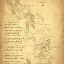 Antique-style reproduction map inspired by &#039;The Thrill of the Chase&#039;, featuring a hidden treasure location and vintage cartographic design.
