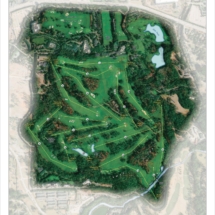 Augusta National Golf with holes marked