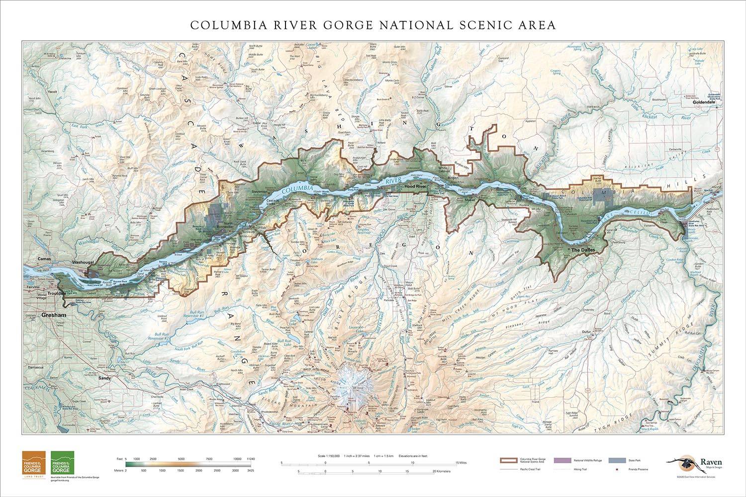Map of the Columbia River Gorge