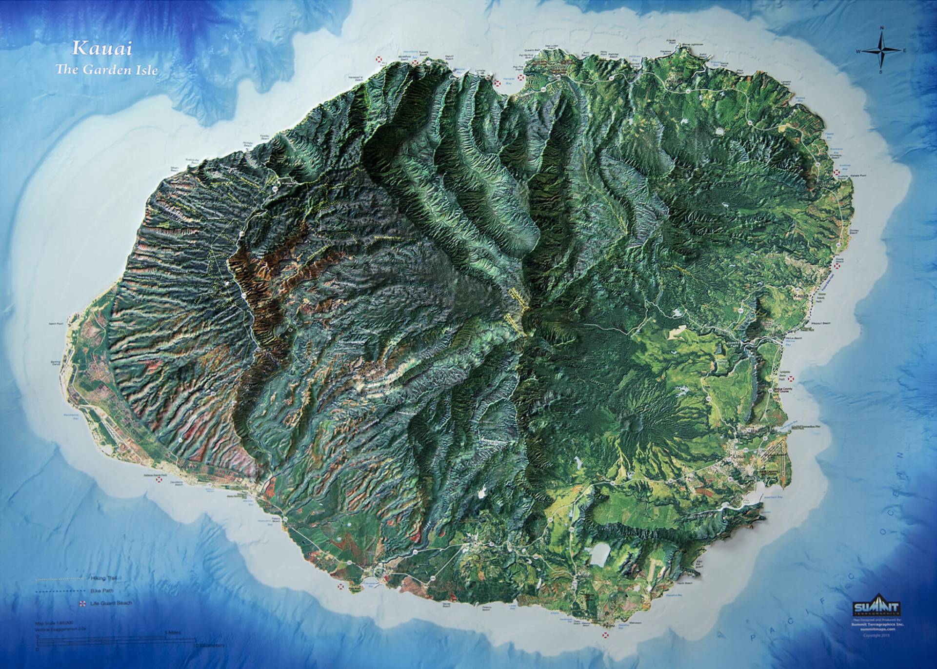 Map of Kauai, Hawaii