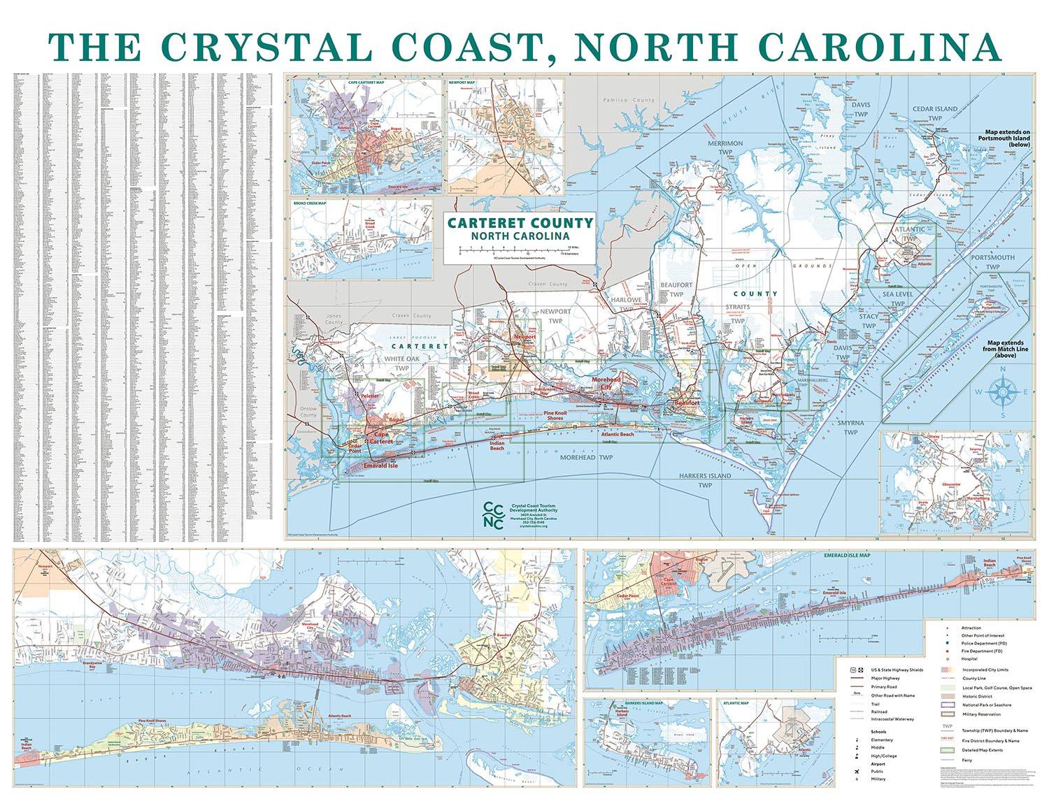 Three insets of the Crystal Coast