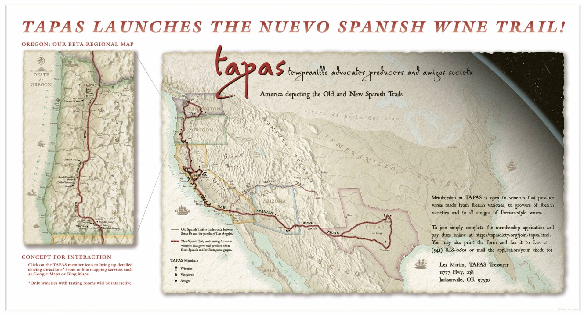 Antique Map of Tapas NewSpanish Wine Trail